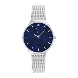 🖤🖤Adrienne Vittadini Diamond Dial Navy Dial and Silver Tone Metal Analog Watch